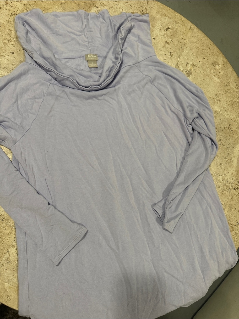 Eddie Bauer Light Lavender Draped Cowl Neck Top